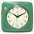 Retro Wall Clock - 9-1/2 in. Square, Green