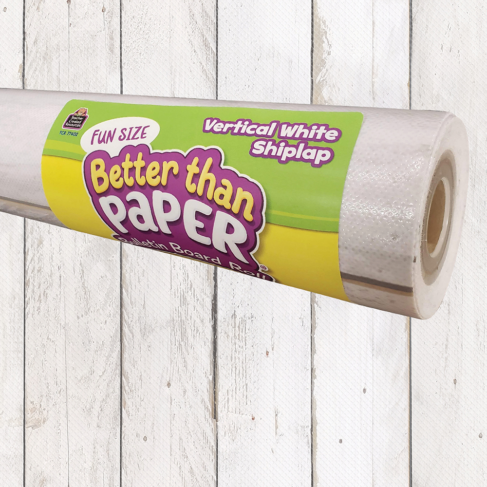 Bulletin Board Paper - Better Than Paper® Fun Size - Vertical White Shiplap