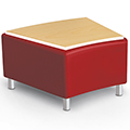 MooreCo® Kids Modular Seating- 22.5° Bench w/Laminate Top, Faux Leather