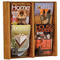 Wooden Mallet Stance™ Magazine/Literature Wall Display - 4/Pockets - 19 in.H x 21-1/4 in.W x 3 in.D