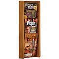 Wooden Mallet Stance™ Magazine/Literature Wall Display - 3/Pockets - 26-1/4 in.H x 11 in.W x 3 in.D
