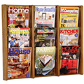 Wooden Mallet Stance™ Magazine/Literature Wall Display - 9/Pockets - 26-1/4 in.H x 31-1/2 in.W x 3 in.D