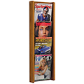Wooden Mallet Stance™ Magazine/Literature Wall Display - 4/Pockets - 33-1/2 in.H x 11 in.W x 3 in.D
