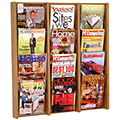 Wooden Mallet Stance™ Magazine/Literature Wall Display - 12/Pockets - 33-1/2 in.H x 31-1/2 in.W x 3 in.D