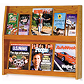 Wooden Mallet Slope™ Oak Literature Display - 12/Pockets - 24-1/2 in.H x 28-1/4 in. x 4-3/4 in.D