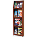 Wooden Mallet Slope™ Oak Literature Display - 12/Pockets - 49 in.H x 15 in.W x 4-3/4 in.D