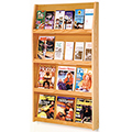 Wooden Mallet Slope™ Oak Literature Display - 24/Pockets - 49 in.H x 28-1/4 in.W x 4-3/4 in.D