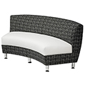 HPFI® Accompany Curved Lounge Seating - 60° Inside Facing Loveseat, Fabric