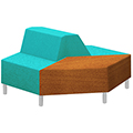 Hickory Contract Qube Lounge Seating - 2 Bench with Back and 1 Table