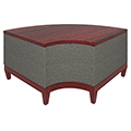 Hickory Contract Urban Lounge Seating - Curved Corner Bench with Laminate Top and Fabric Sides