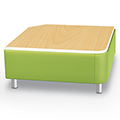 MooreCo®Modular Soft Seating Collection - Square Corner Bench with Laminate Top