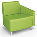 MooreCo® Modular Soft Seating Collection - 22.5° Wedge Outside Left Arm Chair