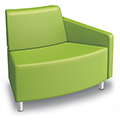 MooreCo® Modular Soft Seating Collection - 45° Wedge Outside Left Arm Chair