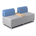 Russwood® Exchange Lounge Seating - Double Lounge Chair w/Power, Vinyl