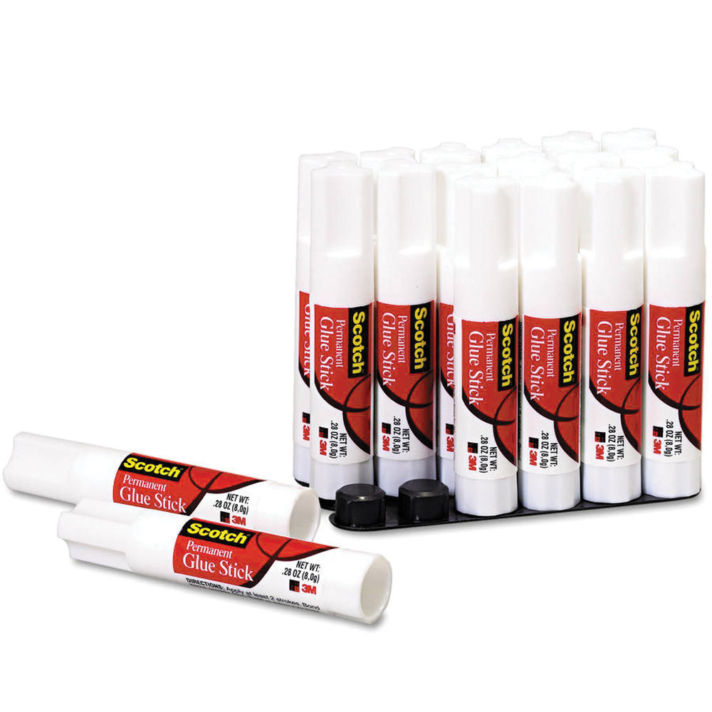 Glues & Adhesives - Scotch® Permanent Glue Sticks - 18/Pkg